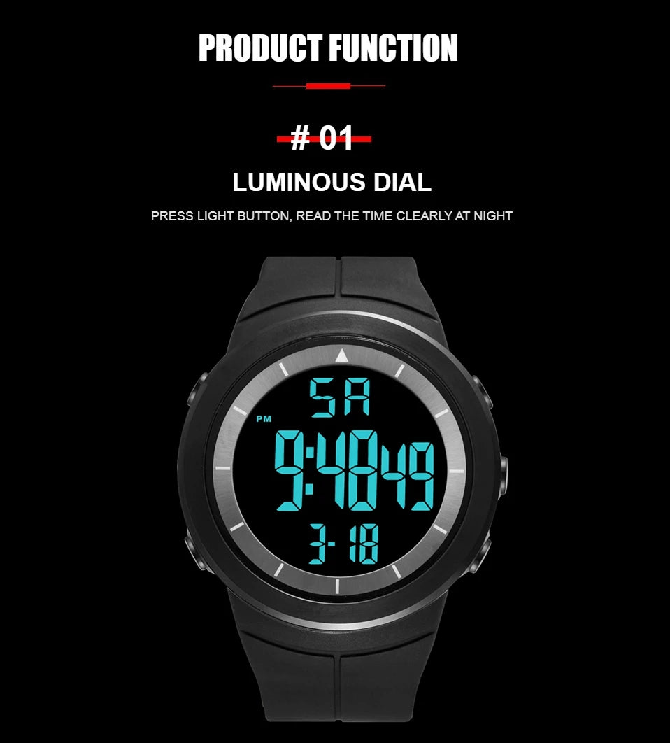 Black Tactical Digital Watch