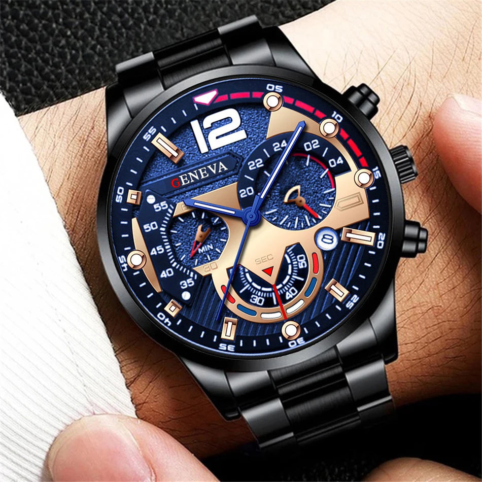 Steel Calendar Quartz Watch