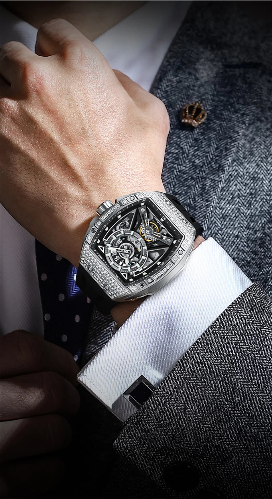 Diamond Tonneau Sport Watch