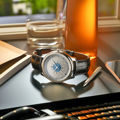 Executive Leather Quartz Watch