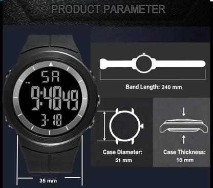 Black Tactical Digital Watch