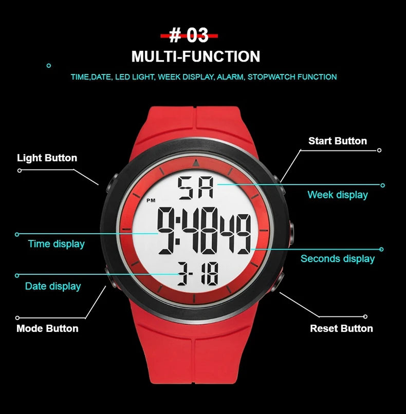 Black Tactical Digital Watch