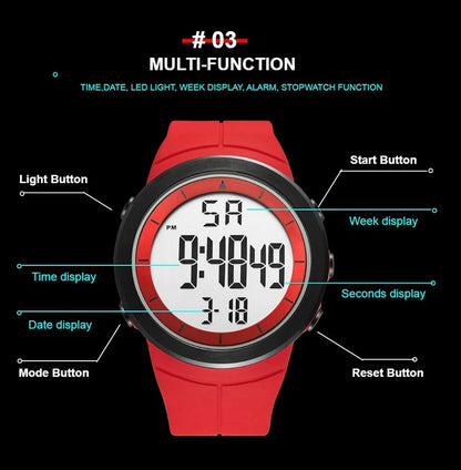 Black Tactical Digital Watch