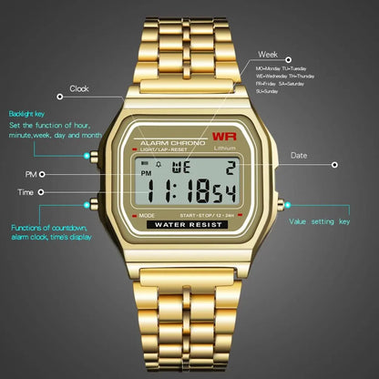 Gold Sport Digital Watch