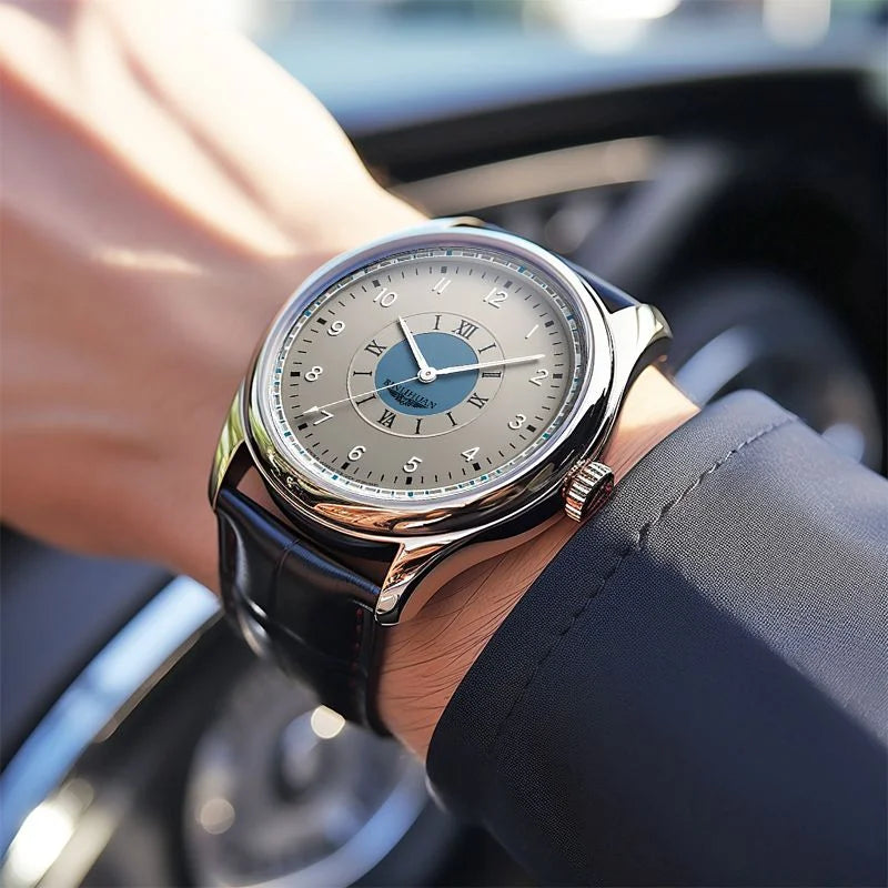 Executive Leather Quartz Watch