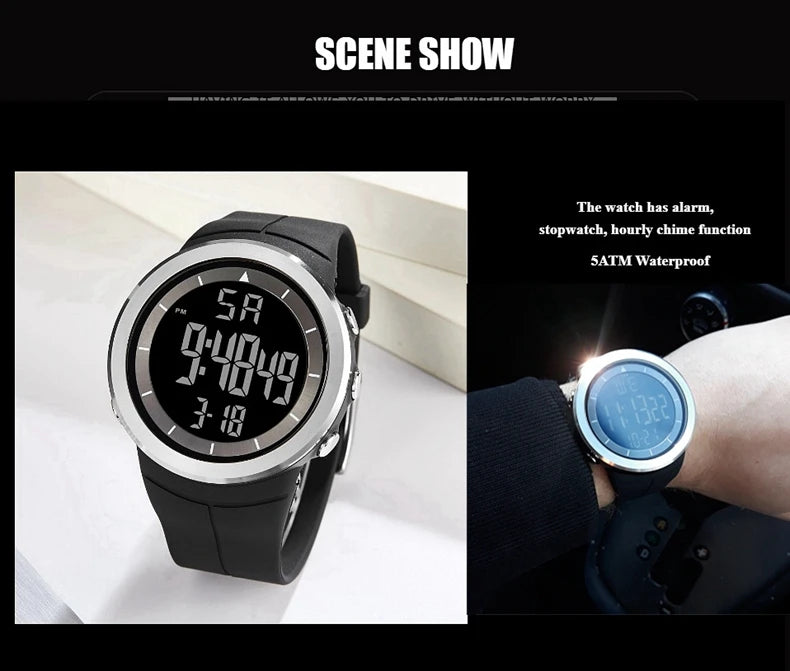 Black Tactical Digital Watch