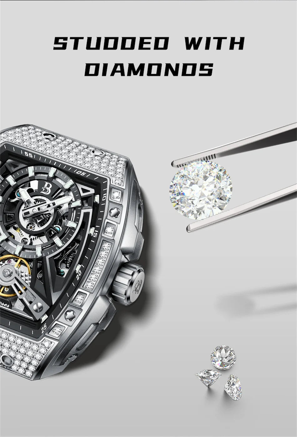 Diamond Tonneau Sport Watch