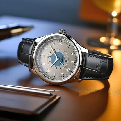 Executive Leather Quartz Watch
