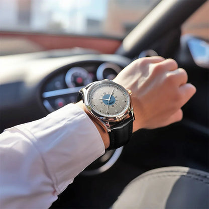 Executive Leather Quartz Watch