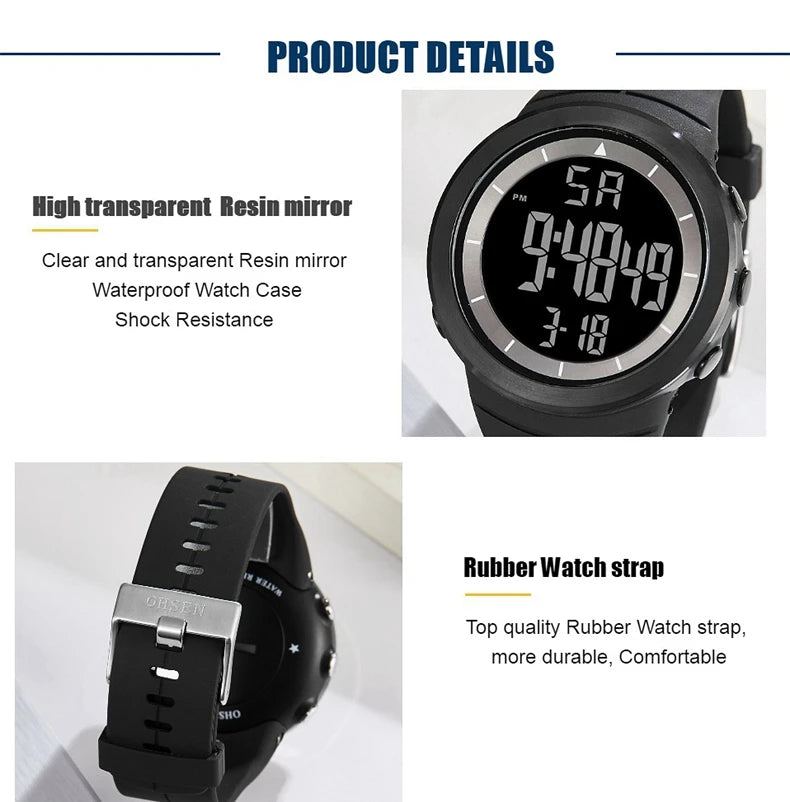 Black Tactical Digital Watch