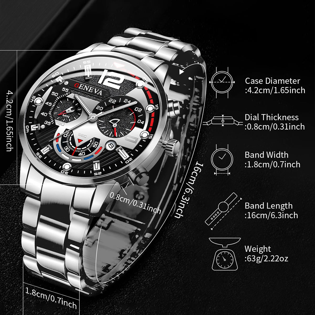 Steel Calendar Quartz Watch
