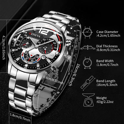 Steel Calendar Quartz Watch