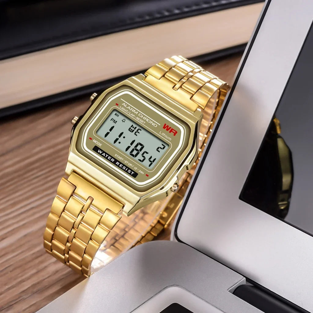 Gold Sport Digital Watch