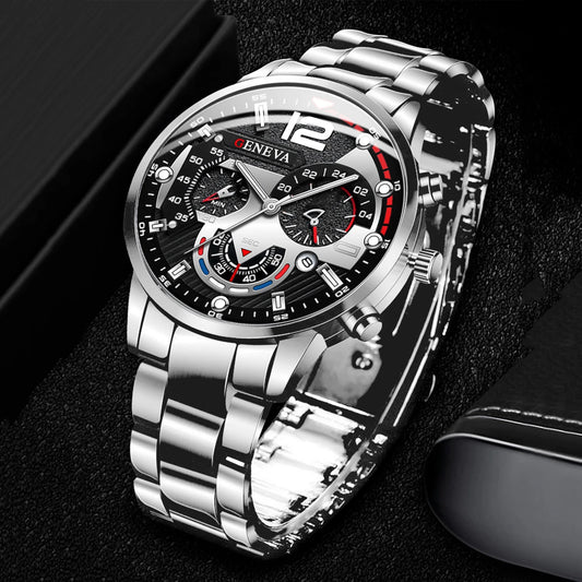 Steel Calendar Quartz Watch